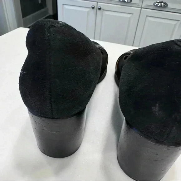 Clarks Artisan Tarah Brae Pump Slip on Black Suede patent Leather Women's 8.5 M - Picture 7 of 11